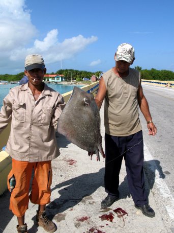 Locals with stingray Locals with stingray