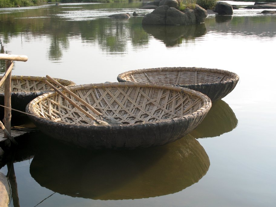Coracles at jetty Coracles at jetty