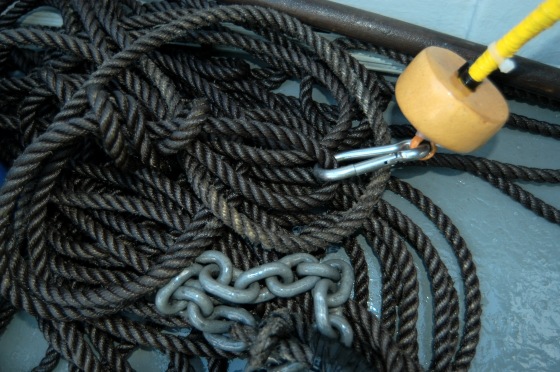 Lazy line clipped to loop in the rope Lazy line clipped to loop in the rope