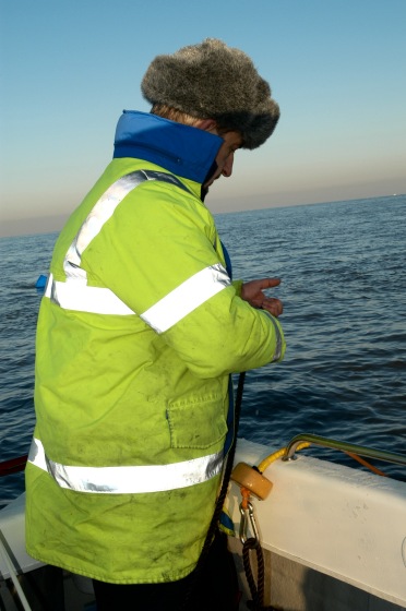 Retrieving anchor rope Retrieving anchor rope