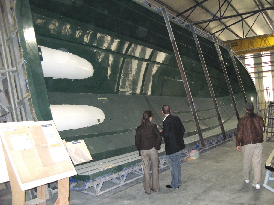 Moulds inside laminating area